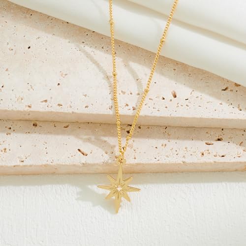 YUJIE Gold North Star Necklaces for Women Dainty Stars Pendant Necklace Gold Plated Fashion Jewelry3