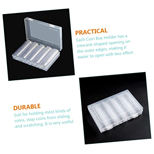 Set caja organizadora para monedas transparente miniatura 7