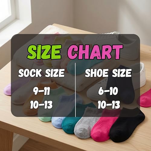 Image of Tipi Toe Women's & Girls 20 Pairs Colorful Patterned No Show Socks For Women Size 9-11