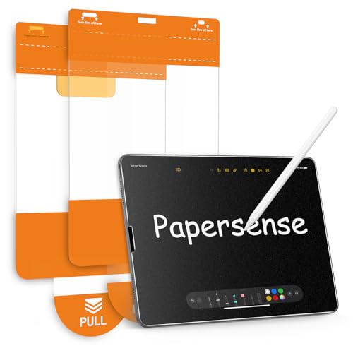 OMOTON PAPERSENSE Paper Screen Protector for iPad Pro 12.9 Inch 6/5/4/3th (2022/2021/2020/2018) Matte Glass with Easy Install Dust-free Tray Apple Pencil Support Paper-feel Anti-glare 2 Pack