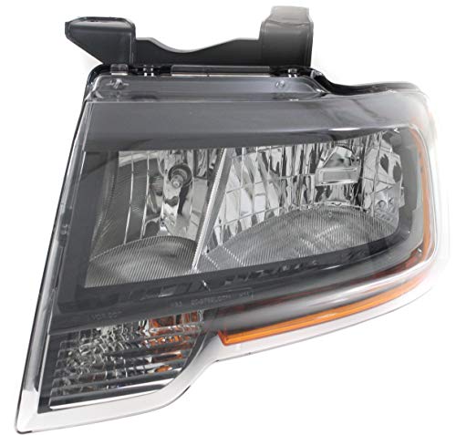 Evan Fischer Headlight Compatible with FORD EXPEDITION 2015-2017 LH Driver Side Assembly Projector Type with Complex Reflect Black-Out