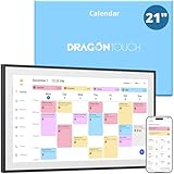 Dragon Touch Calendar, 21.5" Digital Calendar 2026 Family Wall Planner, 64GB1080P Full HD Interactive Touchscreen, Smart Chore Chart and Home Organization, Gift for Busy Families Scheduling Black