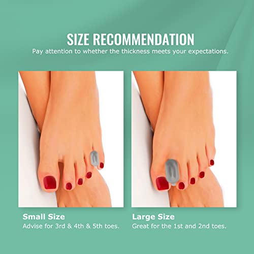 Image of Welnove 12-Pack Gel Toe Separators - Bunion Pads - Toe Spacers for Straightening Overlapping Toes for Men and Women - Transparent Black