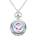 ABOOFAN Montre De Poche avec La Chaîne de Noël Santa Motif Fob Montre Collier Quartz Montre De Poche Chiffres Échelle Montre Cadeau pour La Fête de Vacances Faveur Fournitures