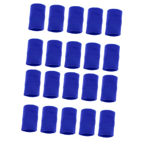 HOLIDYOYO 30pcs Sports Finger Protector Blue Volleyball Thumb Brace Sleeves for Joint Support and Relief Breathable Compression for Racket Sports and Active Play