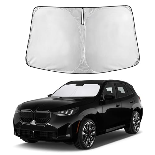 Image of Autovir Windshield Sun Shade Fit for 2018-2024 2025 2026 BMW X3 | Sunshade, Front Car Window Shades Sun Visor, Blocks UV Rays & Heat, Car Accessories