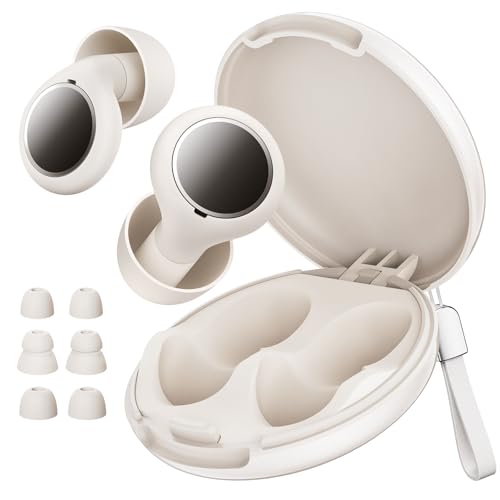 PKBD Noise-Cancelling Silikon-Ohrstöpsel | Hi-Fi Gehörschutz 18dB/33dB einstellbar für Konzerte, Schlaf, Arbeit & Reisen | 3 Größen (S-L), wiederverwendbar + Etui | Weiß