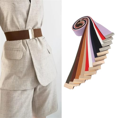 Fashion Women Elastic Band Wide Belts Simple Down Coat Waist Belt Female Buckle Strap Dress Decoration Accessories Ladies4