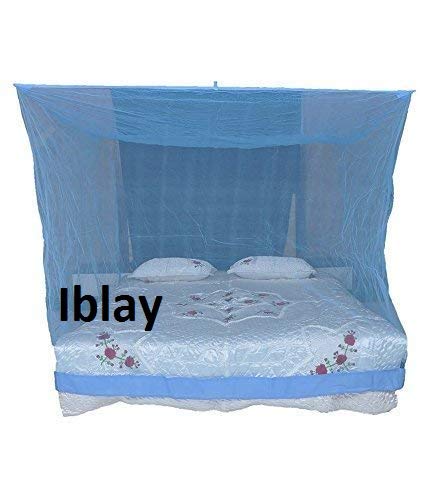 Iblay Hdpe Deluxe Blue Mosquito net for Babies, Single and Double Bed Size: 7x7 ft - Mosquito Protection Net for Baby
