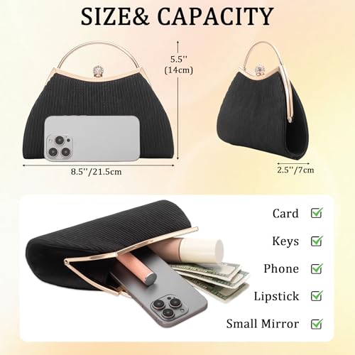 Image of Evening Purses for Women Sparkly Handbags with Chain Womens Evening Bag for Wedding Party Prom