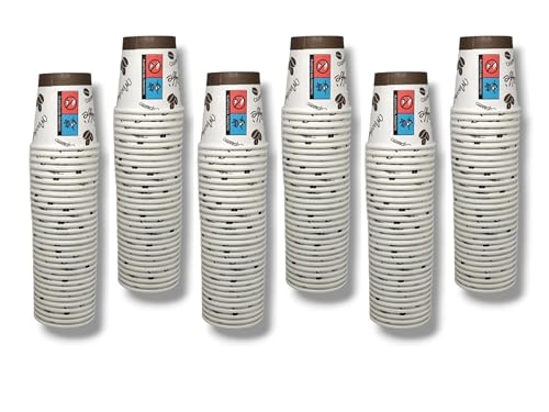Terryshop74 kit 300 pezzi bicchieri bicchierini da caffe bio degradabili 66 ml in cartone resistenti bevande calde e fredde (300 bicchieri)