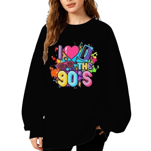 Sweat-shirt ample à imprimé graphique idéal pour l'automne et l'hiver