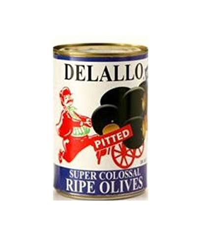 Delallo Olives, Super Colossal Pitted, 5.75 Ounce (Pack of 24)