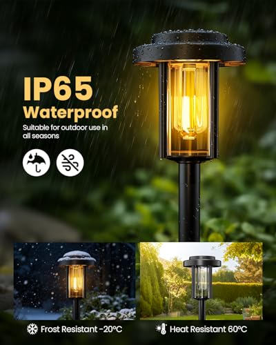 HMDecor Solar Pathway Lights, 8 Pack Solar Light Outdoor IP65 Waterproof - image 6