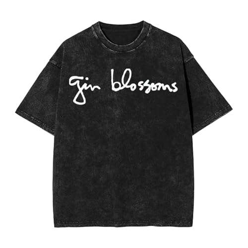 Gin Musics Blossoms Vintage Oversized T Shirts Streetwear Loose Short Sleeved Top Shirts Unisex Black