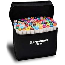 Darnassus 72pcs Colors Dual Tip Art Markers, Alcohol Based, Highlighter Pen, Sketch Drawing, Chisel/Fine Twin Tips, For Adult Coloring Markers, Triangular Shape