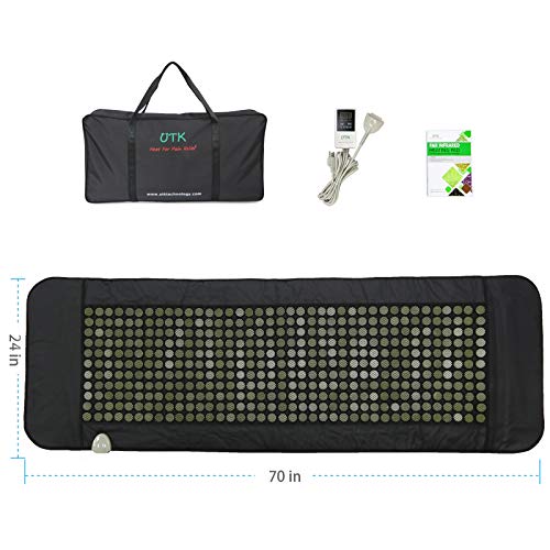 Utk 24''X 70'' Large Far Infrared Heating Pad,429 Individual Nature Jade Stones,Memory Function #TOP4
