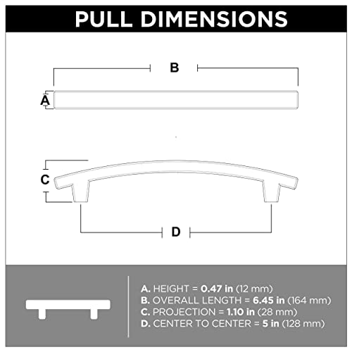Franklin Brass Heirloom Silver Pierce Handle Pull, Cabinet Handles And Drawer Pulls For Kitchen Cabinets And Dresser Drawers, 5 Inch, 10-Pack, P29616K-904-B, Cabinet Hardware #TOP3