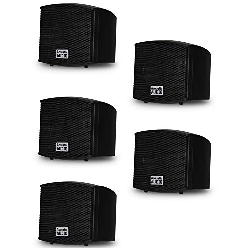 Image of Acoustic Audio AA321B Mountable Indoor Black Speakers 1000 Watts 5 Piece Set AA321B-5S