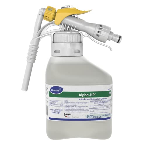 Diversey 5549271 Alpha-HP Multi-Surface Disinfectant Cleaner, Hydrogen Peroxide with Citrus Scent, Ready-to-Dispense (RTD) Liquid Concentrate, 5-Liter