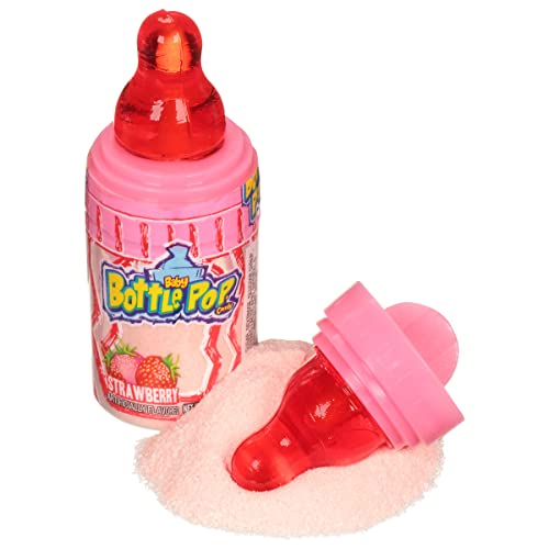 Baby Bottle Pop Colorfest Individually Wrapped Pink Strawberry Party Pack -10 Pink Strawberry Lollipops W/ Powdered Sugar Dip - Summer Candy For Pool Parties, 4Th Of July Celebrations & Summer Fun #TOP3
