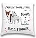 Cojín Bullter gadget divertido idea regalo cumpleaños para mujer niña amante Bull Terrier - (relleno 38 x 38) mujer con Bull Terrier