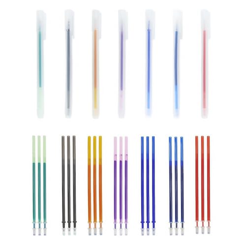 smrtcol - smrtcol 7-Color Heat Erasable Fabric Markers with 21 Refills, Extra-Fine 0.5mm Tip for Sewing, Quilting, Embroidery, Crafts & DIY Projects