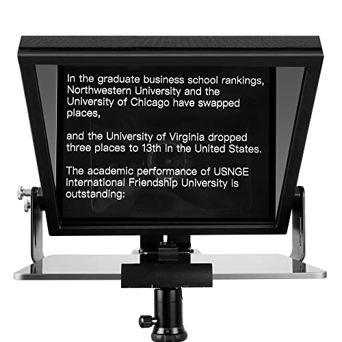 Iloknzi 15 Inch Liftable Teleprompter For All Tablets (12.9-Inch Tablet), Remote Control And Teleprompter App, 70/30 Beam Splitter Glass, Aluminum Body And A Packbag, Make Videos/Speech #TOP5