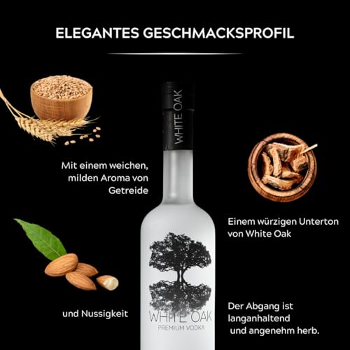 White Oak Premium Vodka 1L – 40% Alkohol, edler Wodka aus den Niederlanden – reiner genuss für Cocktails & pur – perfekt als Wodka Geschenkset & spirituosen Angebot