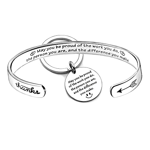 Pavityaksh Colleagues Bracelet Gifts Cuff Bracelets For Women Thank You Gifts,Coworkers Leaving Gifts Jewelry For Colleagues Boss Friends Farewell Bracelet Present (May You Be + Key Chains) #TOP13