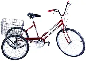 Bicicleta Triciclo Aro 26 Adulto Vermelho