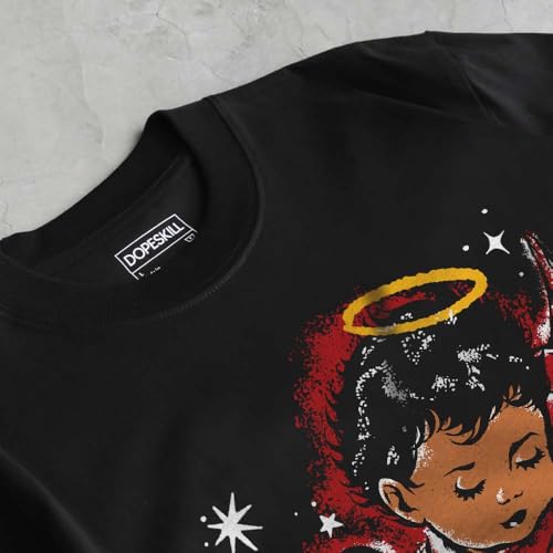 Image of DopeSkill Graphic Tee Streetwear Hip Hop Hypebeast Street Style Crew Neck Unisex T-Shirt Sneaker Colour Matching Shirts Angel