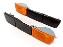 Front- Blinker Orange Blinkleuchten + lange Blenden Schwarz Set Links+Rechts Eintragungsfrei