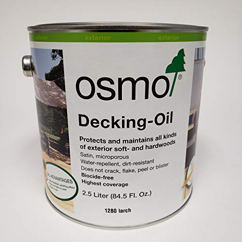 Osmo Decking Oil 1280 Larch, 2.5 Liters, Exterior Wood Finish for Decks