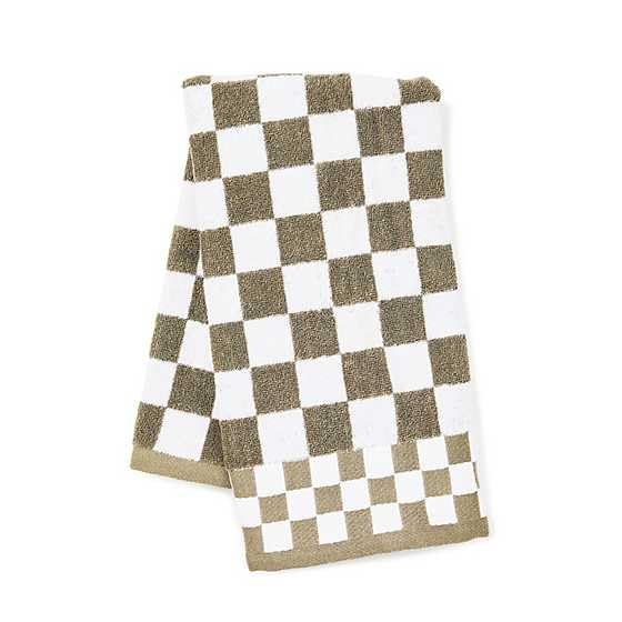 MACKENZIE-CHILDS Hand Towel, Cute Decorative Hand Towel for Bathroom and Kitchen, Brown-and White Mocha Check