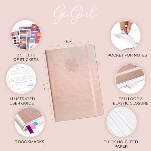 GoGirl Weekly Schedule Planner – Hourly Work & Life Planner with Time Slots – Vertical Agenda Organizer for Daily Productivity, A5 (Rose Gold) - Image 3