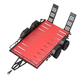 Dilwe 1/18 RC -Anhänger, Aluminiumlegier -Flachbettanhänger mit 4 Rädern für das RC -Autoschlepper (Rot)