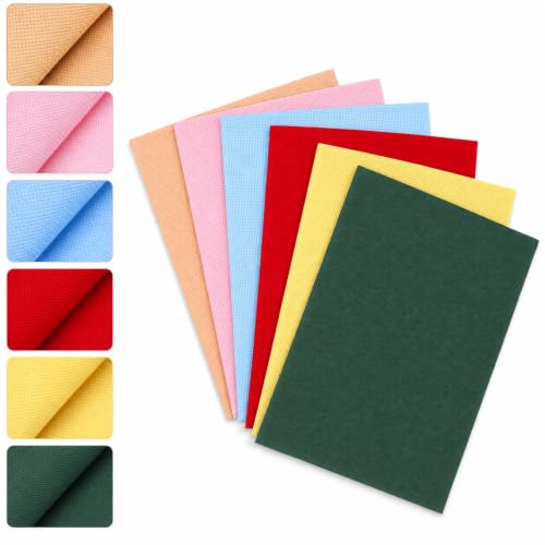 Image of 6 PCS Colorful Aida 14 Count Cross Stitch Fabric Set - 12x18 Inch Multicolor Cotton Embroidery Material Fabric Premium Aida for Needlework Embroidery Cloth Kit for DIY Projects & Crafts