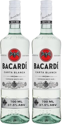 BACARDÍ Carta Blanca Ron Blanco Superior, Ron Caribeño Icónico, Perfecto para Cócteles, 37,5% ALC., 70 cl / 700 ml (Paquete de 2)