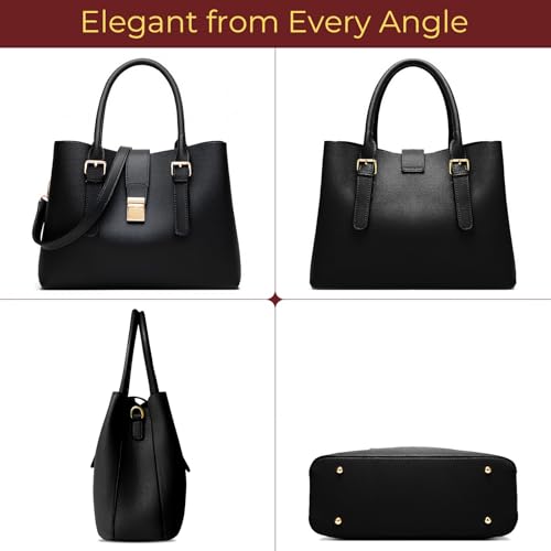 Bolso Tote Vegano para Mujer Mediano Negro miniatura 6