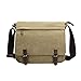 Produktbild Eshow schwarz Umhängetasche Schultertasche Messenger Bag Damen & Herren für 15.6 Zoll Laptop klein Leinwand Canvas Vintage Retro mit Handyfach zum Arbeit Freizeit