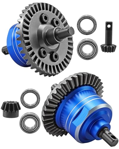 37T/13T 1/10 Front Rear Differential Upgrades Diff with Bearing Fit for Traxxas Slash Rustler Stampede Hoss 4X4 VXL Ford F-150 1/10 4X4 RC Cars Replace 5381 6882 5379, Blue