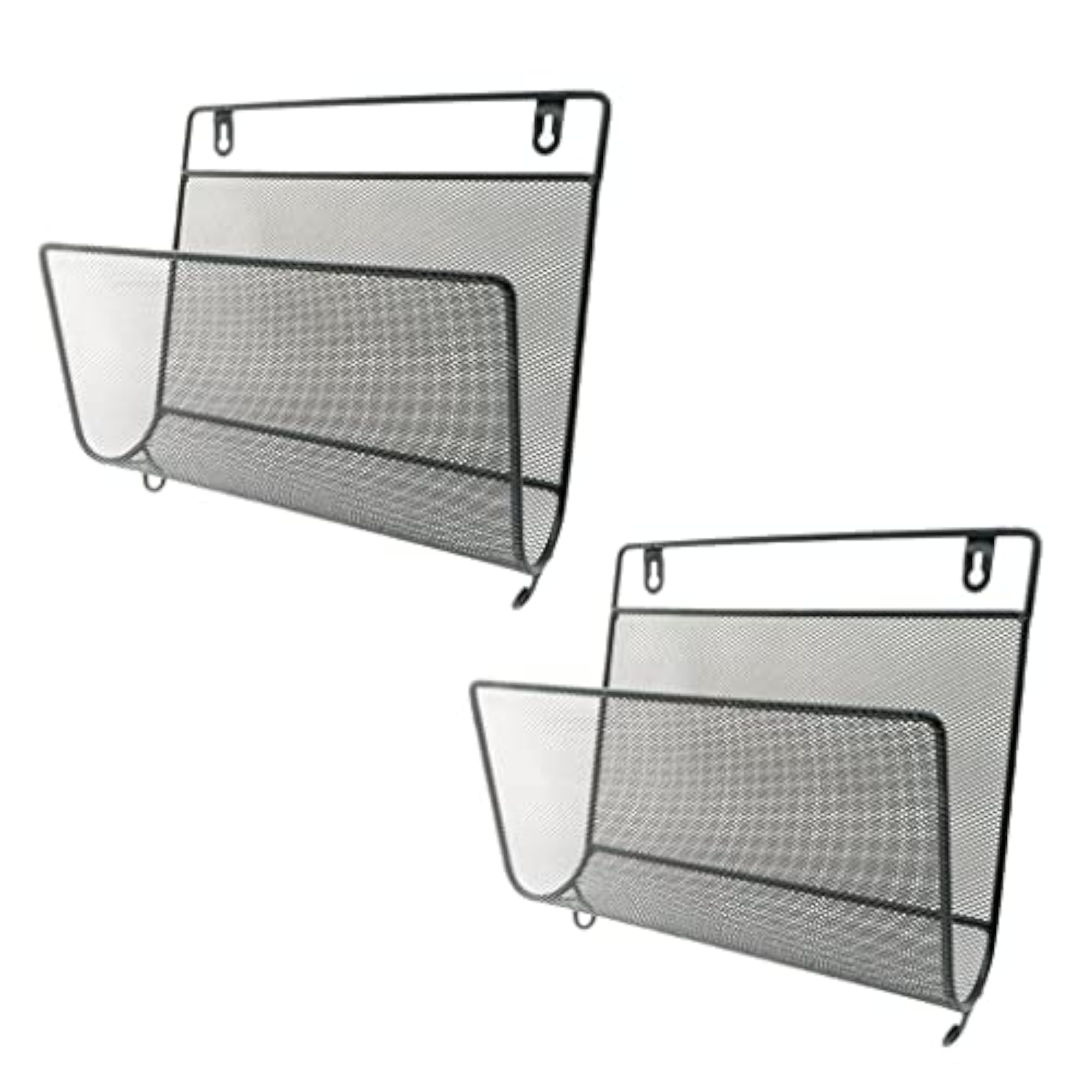 Wall Mounted Rack for Books & Newspapers, 2pc Holder