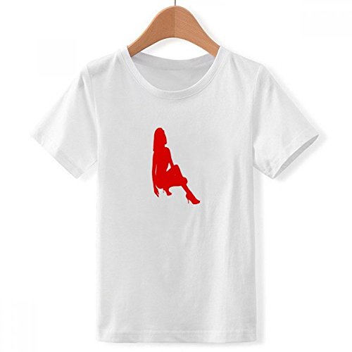 T-Shirt Blanc Garçon Imprimé Chaussures Talons Hauts Col Rond Vêtement Multicolore XXXL