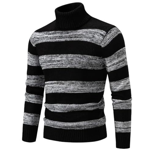 Men's Autumn and Winter Warm Neck Sweater Knit Pullover Tops Clothes3