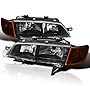 Spec-D Tuning Black Housing Clear Lens Headlights + Smoke Amber Corner Lights Compatible with Honda Accord 1994-1997 L+R Pair Head Light Lamp Assembly