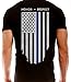 Thin Blue Line American Flag T-Shirt - Vertical Flag - Black (XXX-Large)