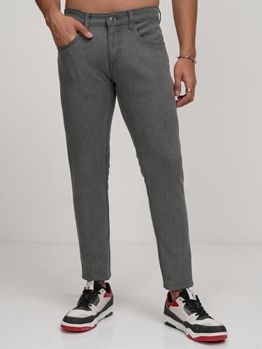 Image of Highlander Men's Slim Fit Jeans | Cropped Length | Jeans for Man | Stylish Casual Wear for Everyday Comfort