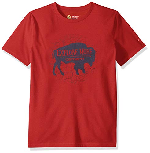 Carhartt Baby Boys Short Sleeve FastDry Active Tee T-Shirt, Explore More (Tango Red), Medium