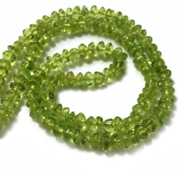 Péridot rondelles lisses 5mm pour éviter les perles irrégulières et ternes